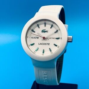 LACOSTE LC.61.1.29.2350 Men’s Sport Wristwatch  Silicone Strap Works New Battery